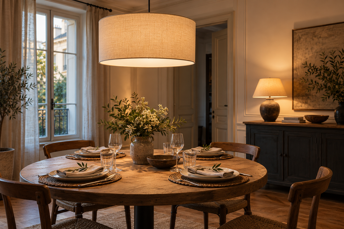 Une lumière agréable pour recevoir autour d’une table — illustration d’ambiance