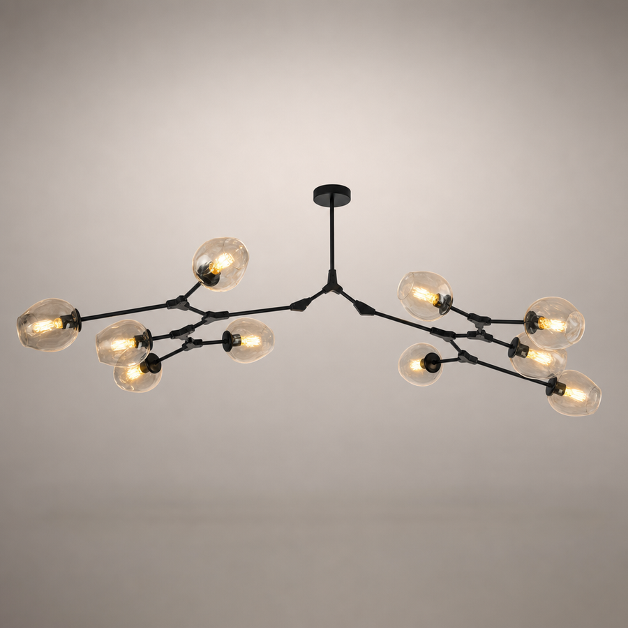 Giada Branches Verre Fumé et Laiton Doré