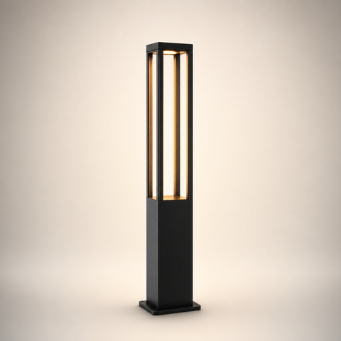 Lampadaire Cadre Métal Noir Minimaliste Épuré Design - Salon Bureau Chambre — Clarté