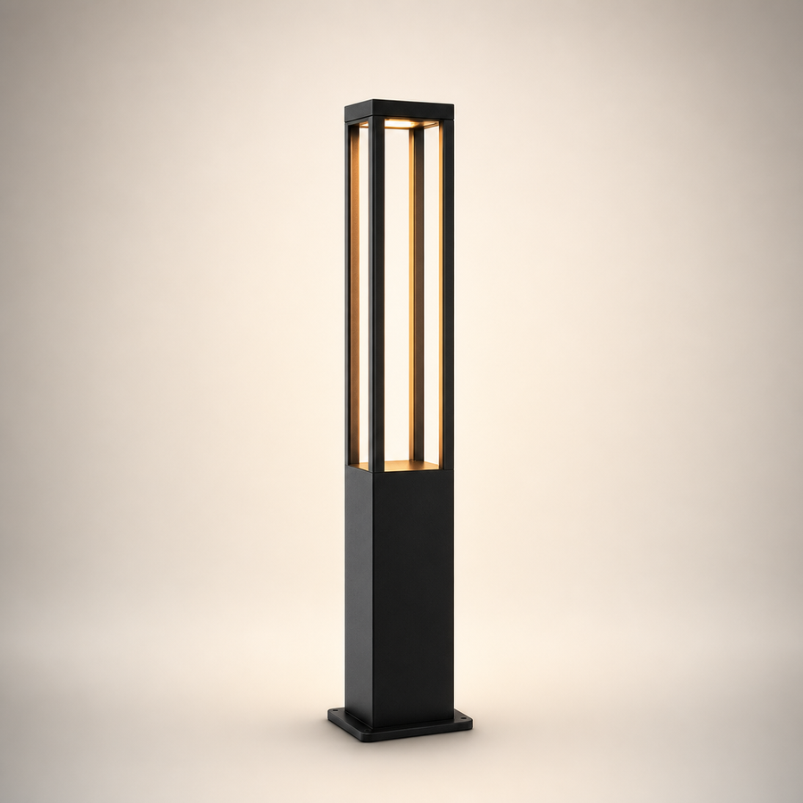 Lampadaire Cadre Métal Noir Minimaliste Épuré Design - Salon Bureau Chambre — Clarté