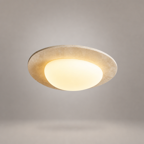 Plafonnier Ovale Verre Opalin Blanc Épuré Design Moderne - Salle de Bain Salon Chambre — Aristide