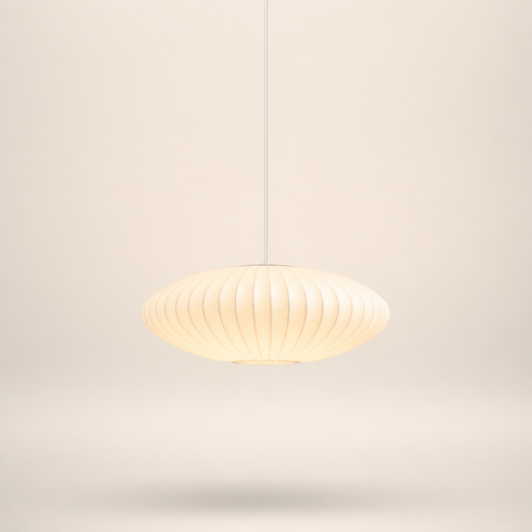 Suspension Ovale Tissu Blanc Minimaliste Nordique Design - Chambre Salon Cuisine — Ellipso
