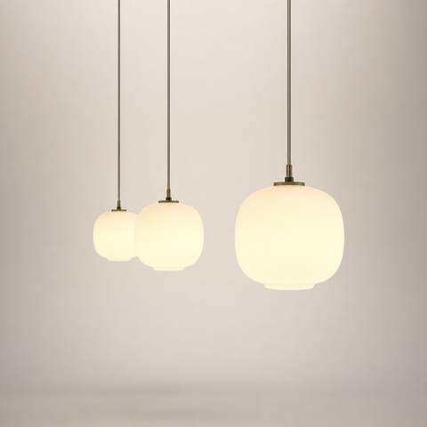 Marit Sphère Verre Opalin Blanc Minimaliste