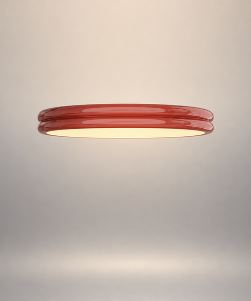 Plafonnier Anneau Céramique Crème Minimaliste Design Moderne - Salle de Bain Salon Chambre — Alcyone