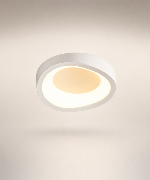 Plafonnier Anneau Métal Blanc Minimaliste Design Moderne - Salle de Bain Salon Chambre — Photon