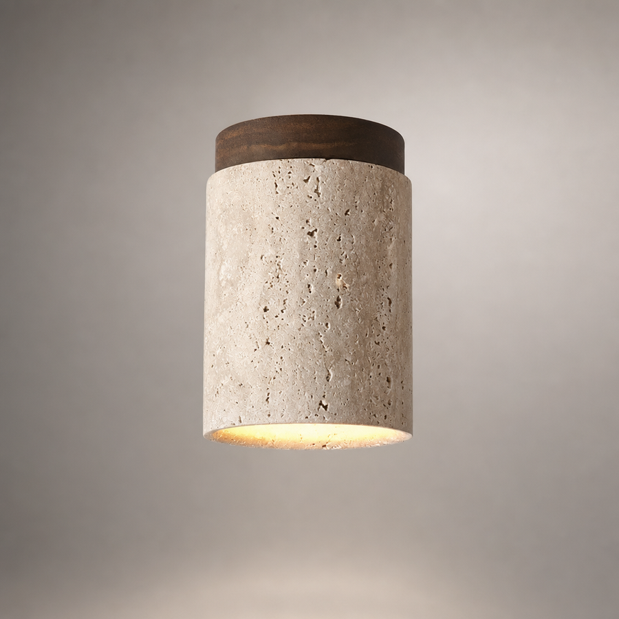 Plafonnier Cylindre Béton Blanc Minimaliste Design Moderne - Salle de Bain Salon Chambre — Thuban
