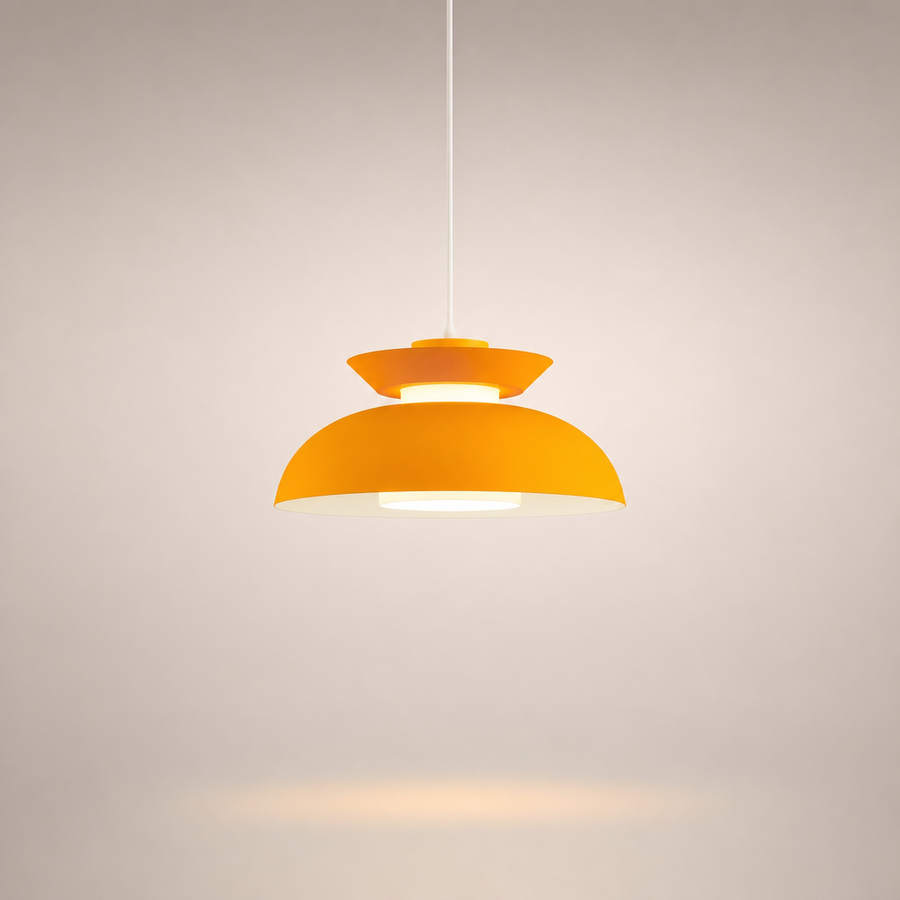 Suspension Disque Métal Jaune Nordique Épuré Design - Cuisine Salon Salle à Manger — Astre