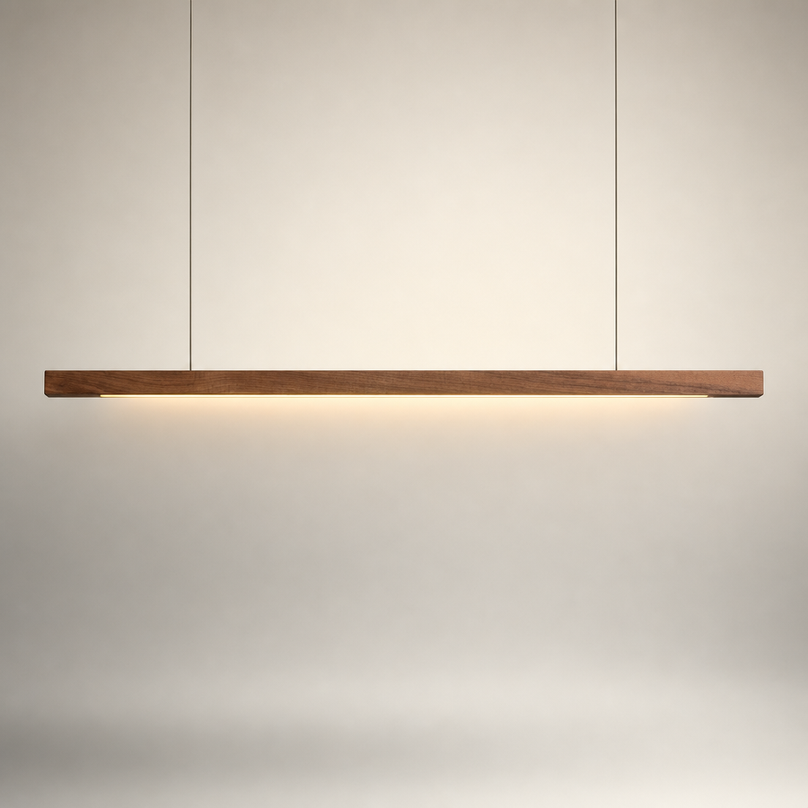 Suspension Barre Bois Naturel Minimaliste Design - Cuisine Chambre Salon — Linéo