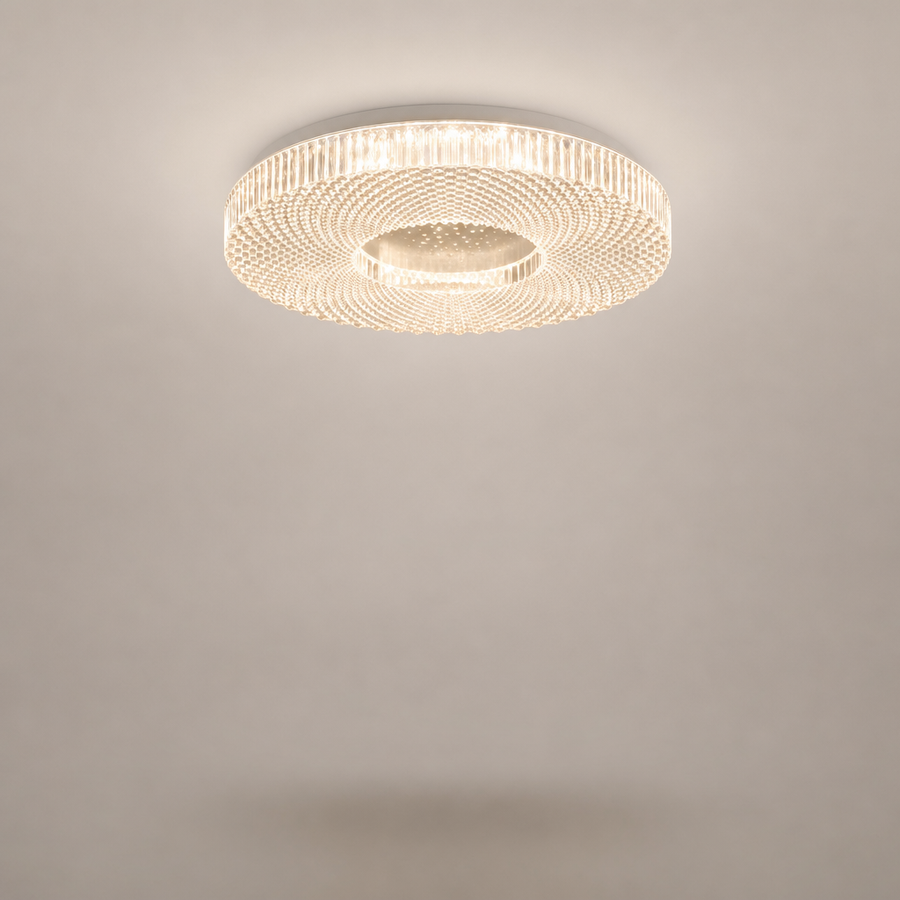 Isotta Spirale Laiton Doré et Verre Opalin