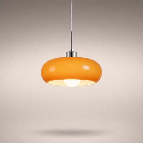 Suspension Sphère Verre Opalin et Laiton Minimaliste Design Boule - Chambre Salon Cuisine — Orbe