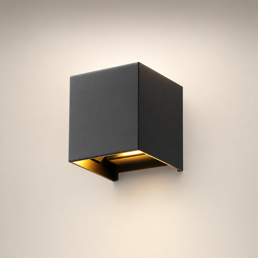 Haël Cube Métal Noir Minimaliste