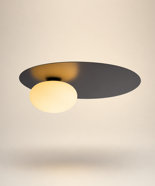 Plafonnier Disque Métal Doré Minimaliste Design Moderne - Salle de Bain Salon Chambre — Plateo