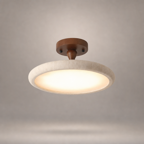 Honoré Anneau Bois et Tissu Beige Épuré
