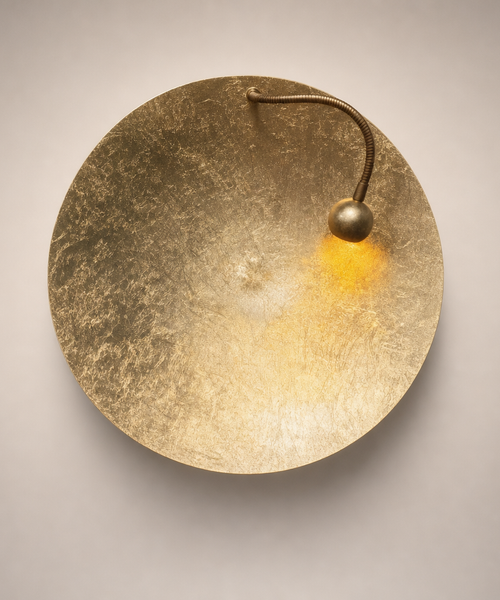 Applique Murale Disque Laiton Doré Minimaliste Design Moderne Dorée Ronde - Chambre Salle de Bain Salon — Brio