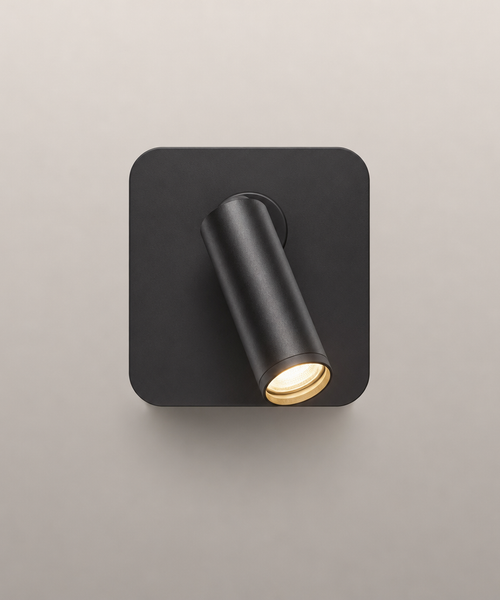 Applique Murale Cylindre Acier Noir Minimaliste Design Moderne Noire - Chambre Salle de Bain Salon — Grenat