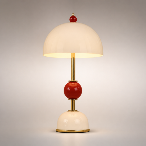 Lumis254 Sphère Métal Blanc et Rouge Art Déco