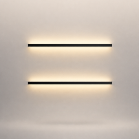 Applique Murale Ligne Métal Noir Minimaliste Design Moderne Noire - Chambre Salle de Bain Salon — Aura