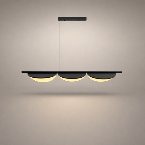 Suspension Disque Métal Noir Minimaliste Design - Cuisine Salon Salle à Manger — Orbis