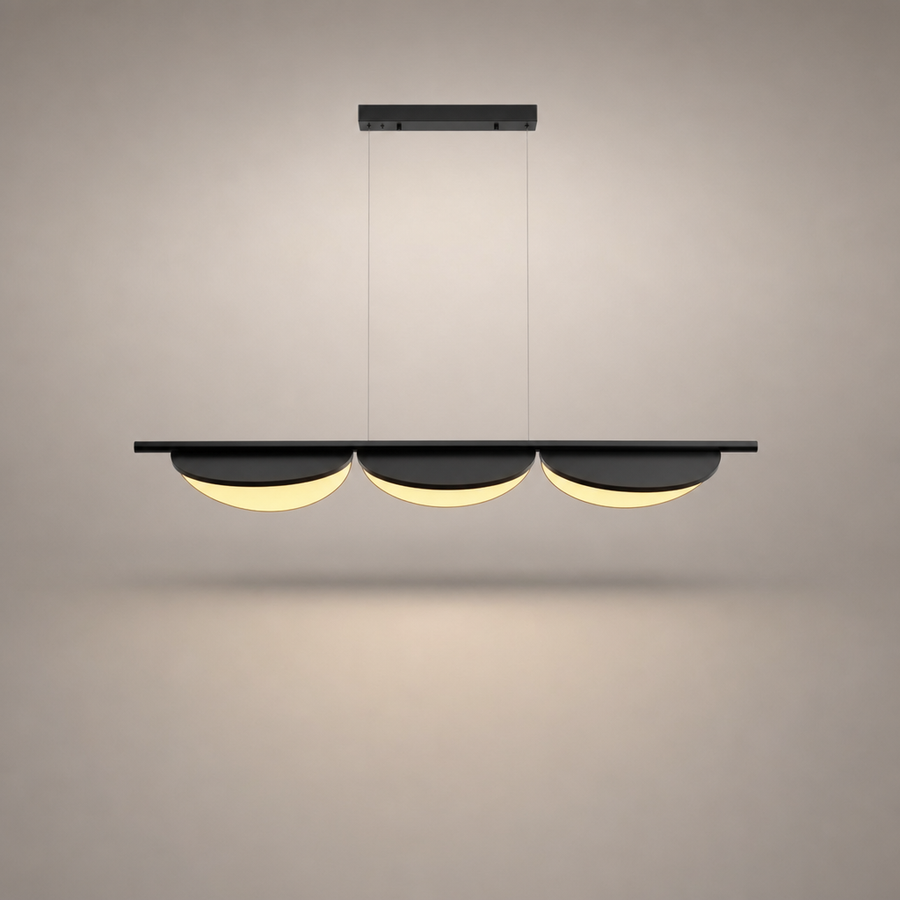 Suspension Disque Métal Noir Minimaliste Design - Cuisine Salon Salle à Manger — Orbis