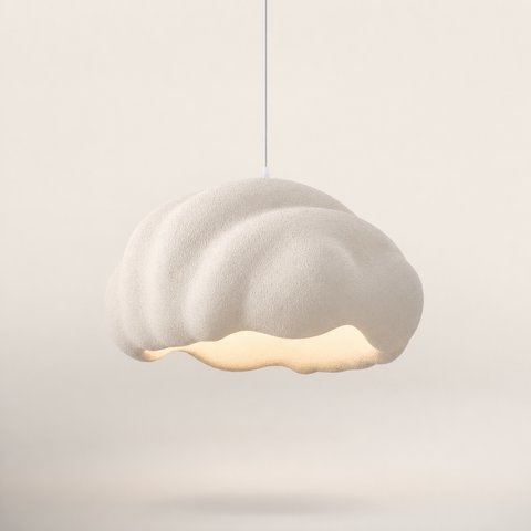 Suspension Nuage Résine Blanche Minimaliste Design - Chambre Salon Cuisine — Stratus