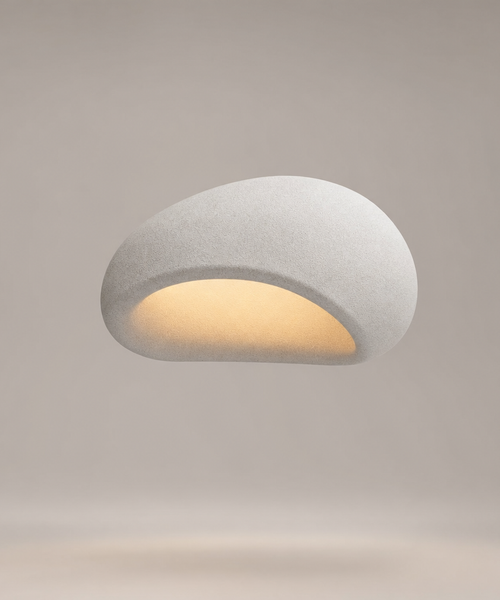 Plafonnier Coquillage Plâtre Blanc Minimaliste Design Moderne - Salle de Bain Salon Chambre — Flambeau