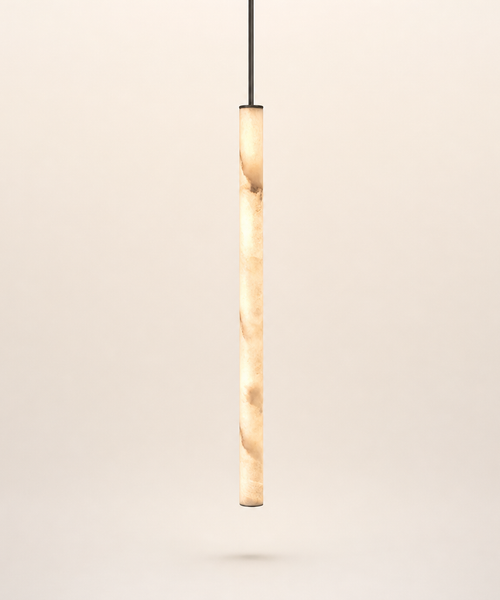 Suspension Cylindre Albâtre Blanc Minimaliste Design - Chambre Salon Cuisine — Colure