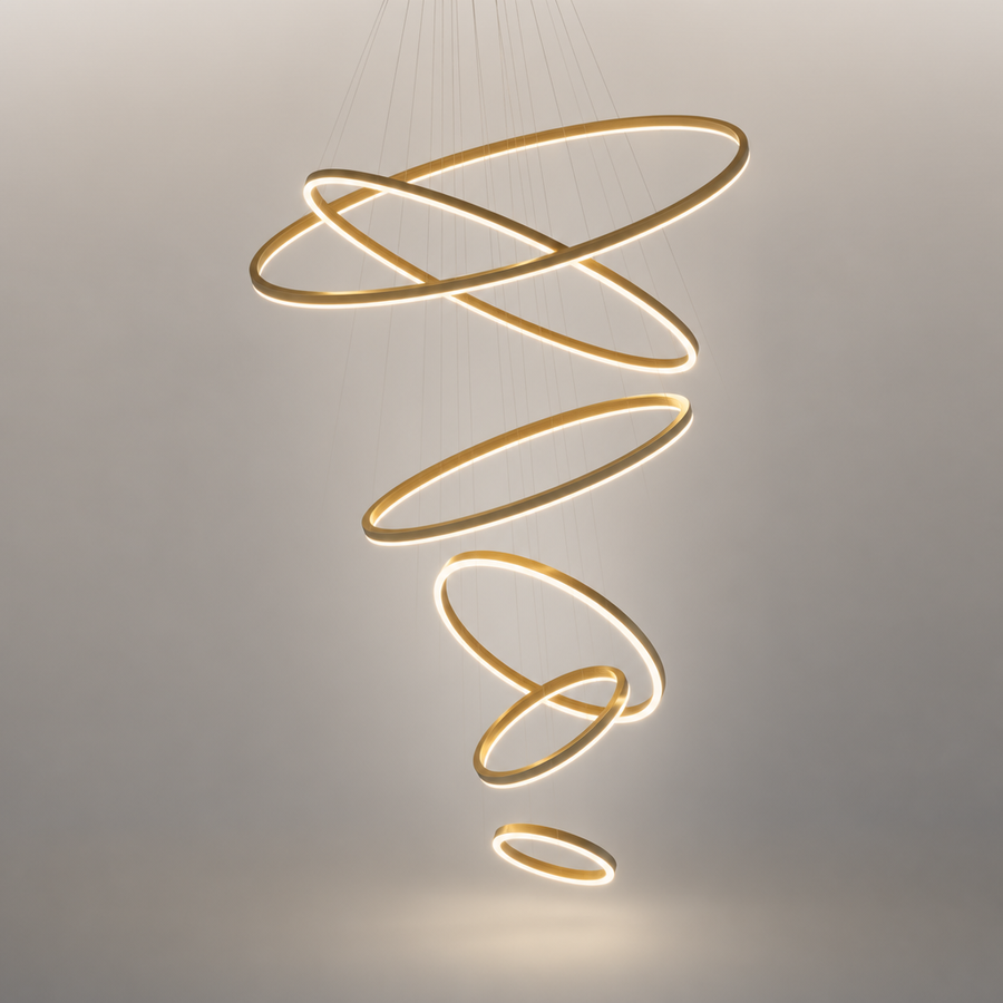 Svea Spirale Anneaux Métal Doré Contemporain