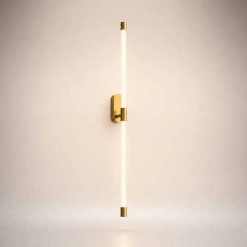 Applique Murale Cylindre Laiton Brossé Minimaliste Design Moderne - Chambre Salle de Bain Salon — Antares