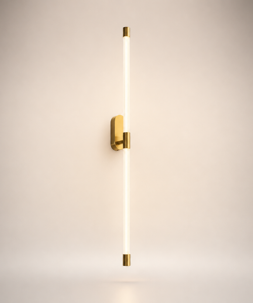 Applique Murale Cylindre Laiton Brossé Minimaliste Design Moderne - Chambre Salle de Bain Salon — Antares