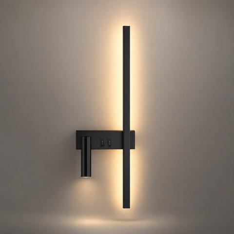 Donata Cylindre Laiton et Barre Noire Minimaliste