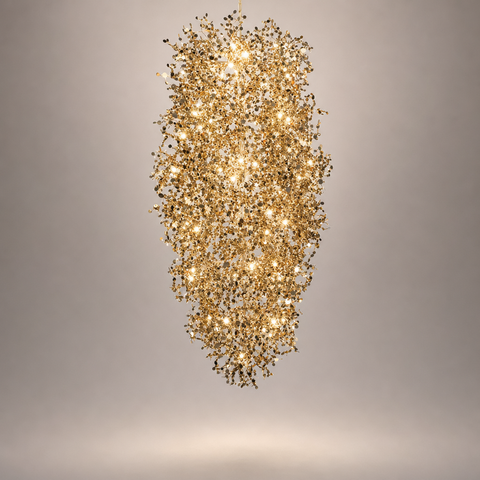 Vind Nuage Métal Doré Étincelant Sculptural
