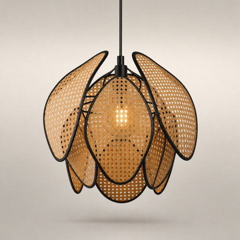 Lumis228 Pétales Rotin Naturel Contemporain