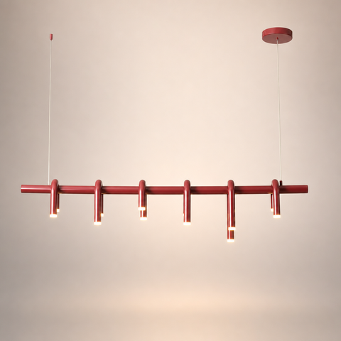 Flora Tubes Métalliques Rouge Minimaliste