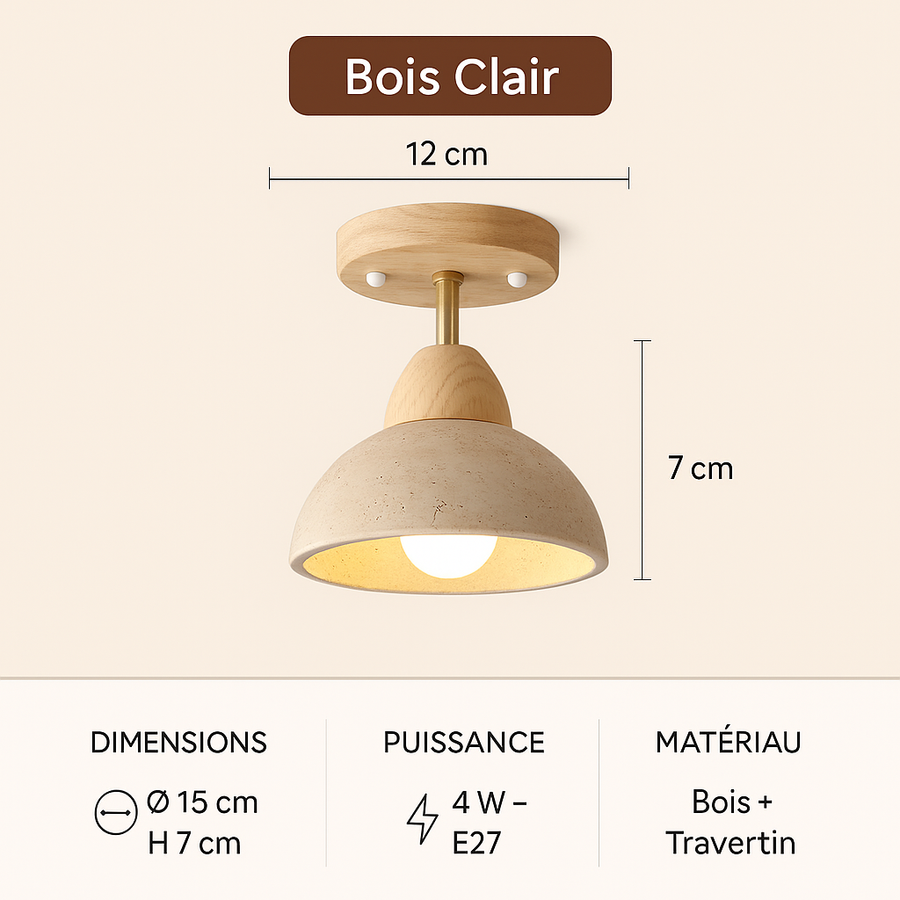 Voûte Spot Dôme Pierre & Bois — Bois Clair