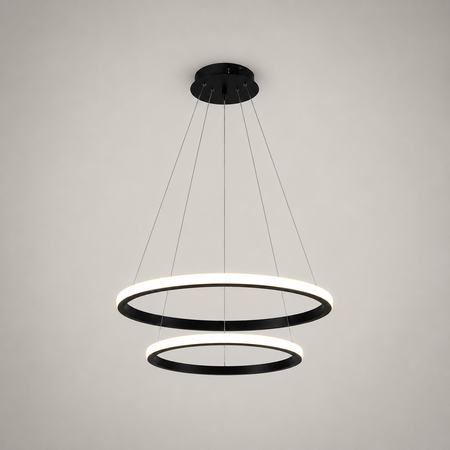 Suspension Anneaux Laiton Doré Contemporain Design - Cuisine Salon Salle à Manger — Ovalis