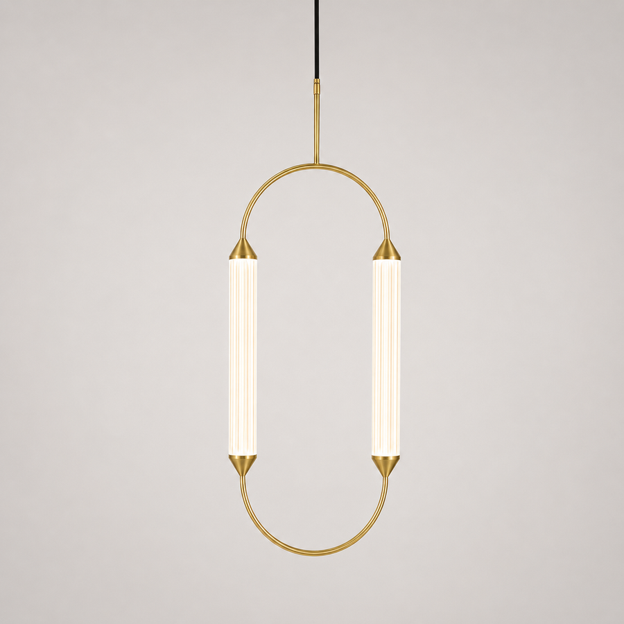 Suspension Anneau Laiton Doré Minimaliste Design - Cuisine Salon Salle à Manger — Soleo