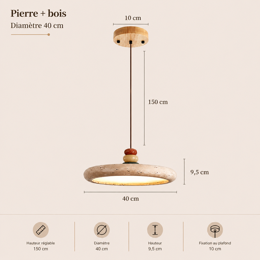 Suspension Cylindre Pierre Empilée Multicolore Nordique Design - Chambre Salon Cuisine — Incandeo