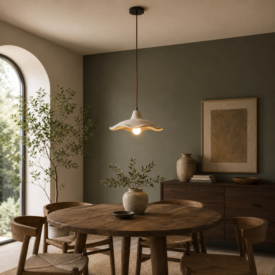 Suspension Anneau Bois Naturel Épuré Design - Cuisine Chambre Salon — Lucide