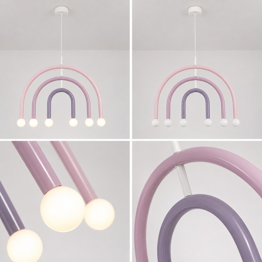 Suspension Arches Bois et Métal Bleu Art Déco - Salon Salle à Manger Chambre — Arceau