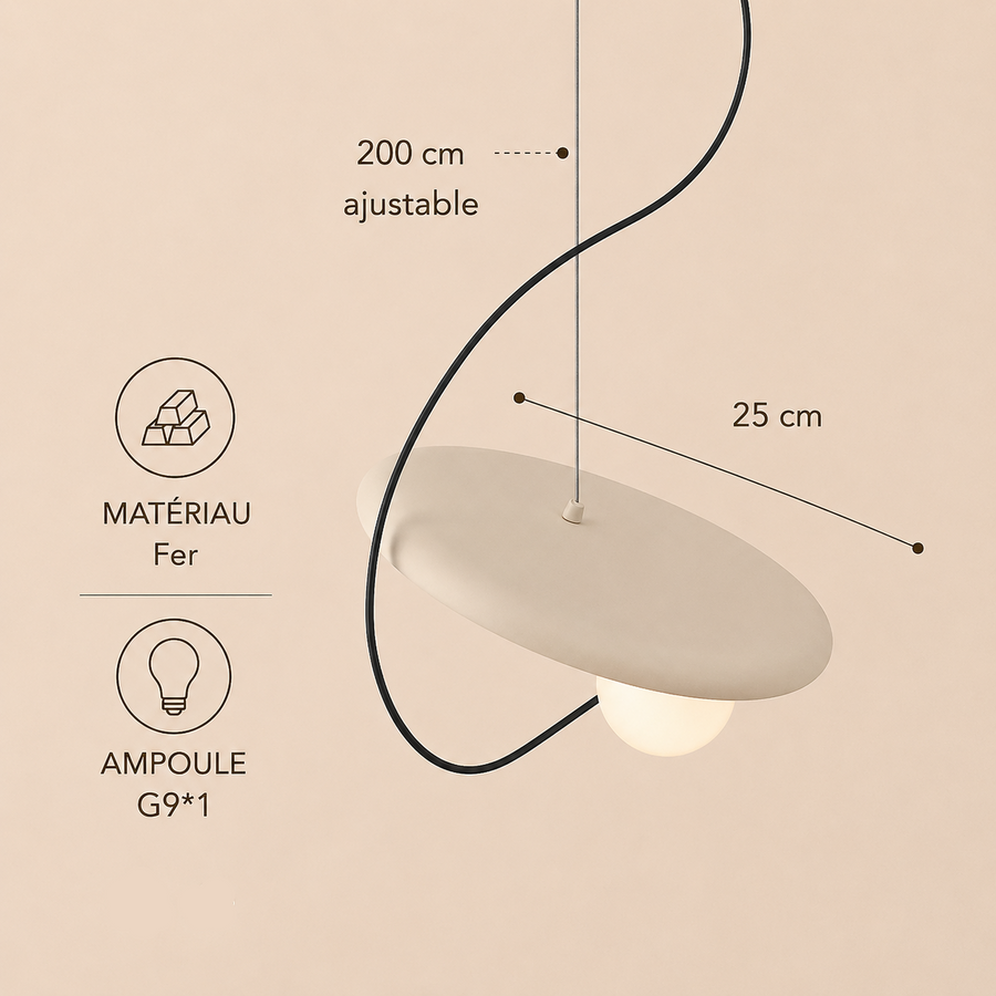 Suspension Disque Métal Cuivré Minimaliste Design - Cuisine Salon Salle à Manger — Rota
