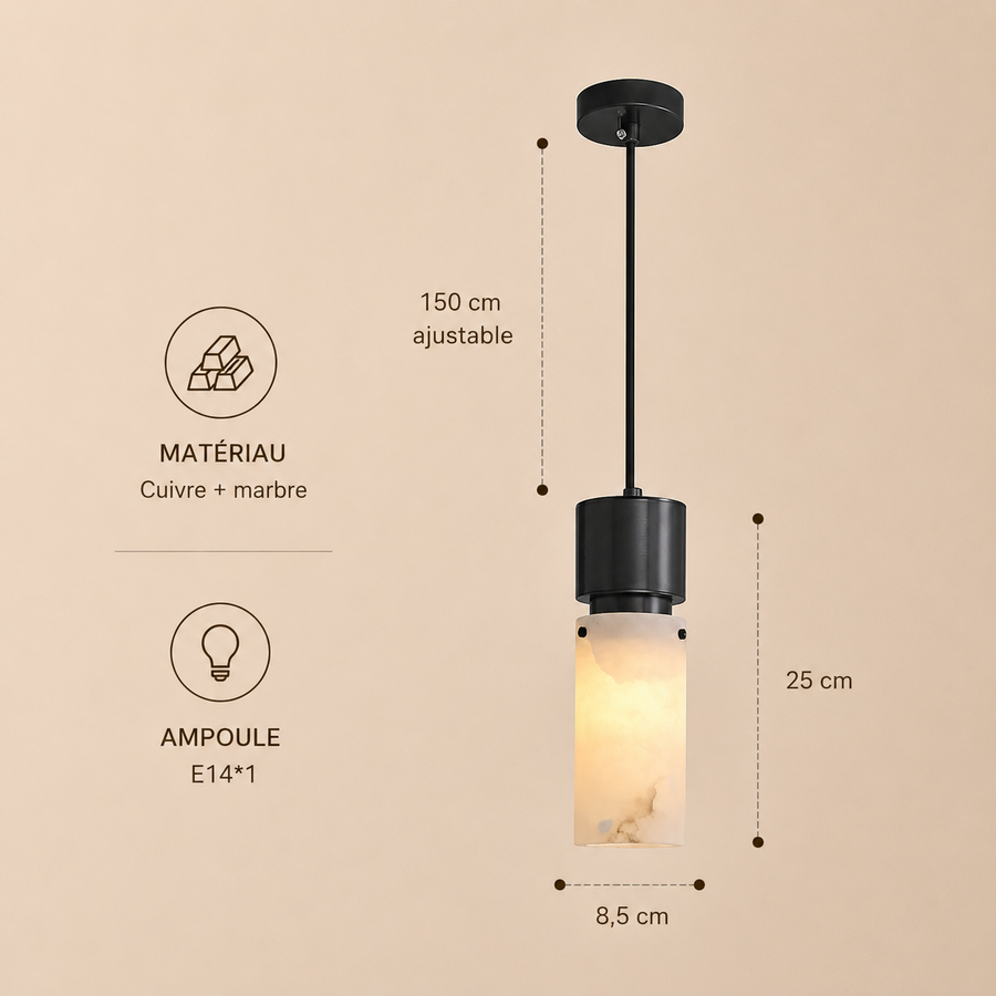 Suspension Cylindre Pierre Naturelle Minimaliste Design - Cuisine Chambre Salon — Shohreh
