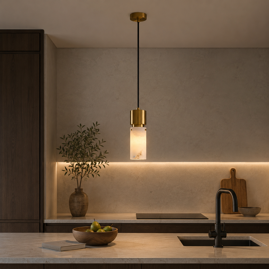 Suspension Cylindre Pierre Naturelle Minimaliste Design - Cuisine Chambre Salon — Shohreh