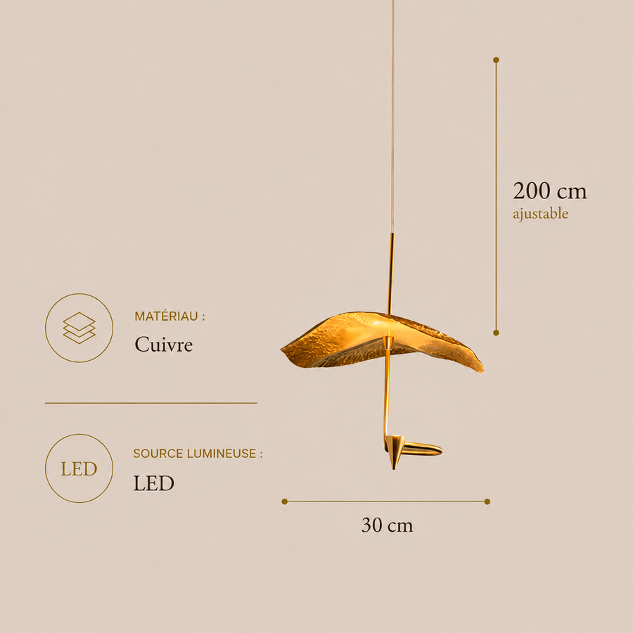 Suspension Anneau Verre Opalin et Ambre Doux - Chambre Salon Cuisine — Regulus
