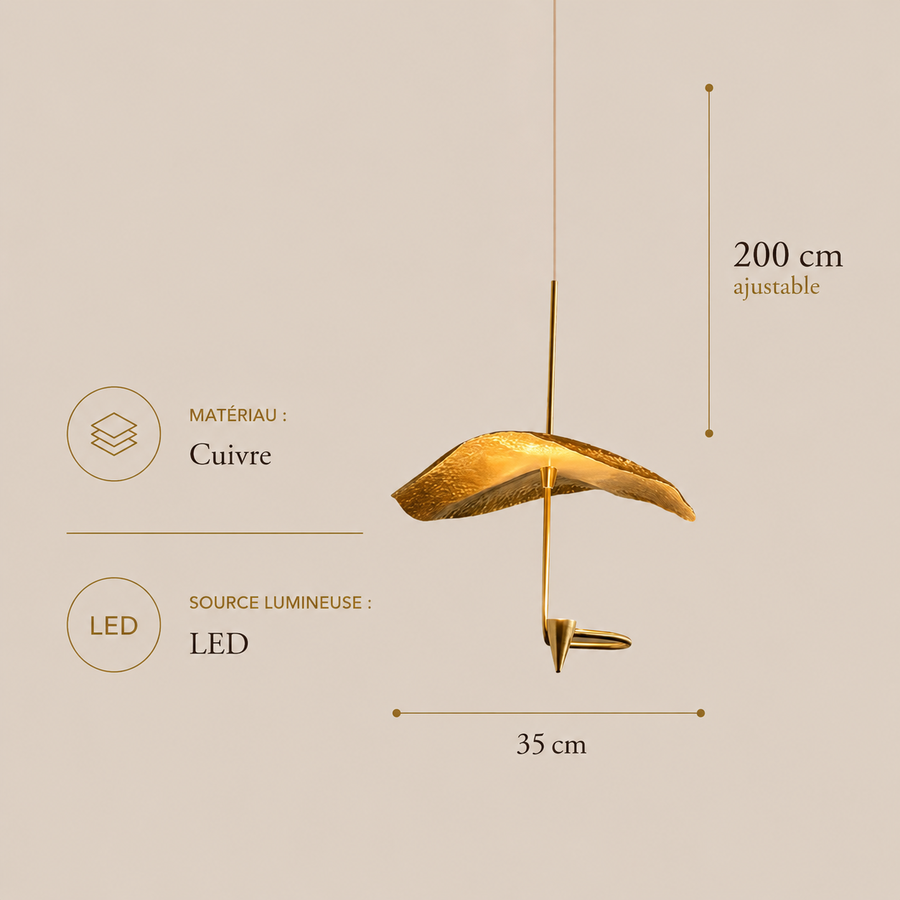 Suspension Anneau Verre Opalin et Ambre Doux - Chambre Salon Cuisine — Regulus