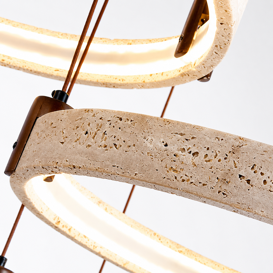 Lustre Suspension Cascade Sphères Verre Transparent et Métal Chromé - Salon Salle à Manger — Lothaire