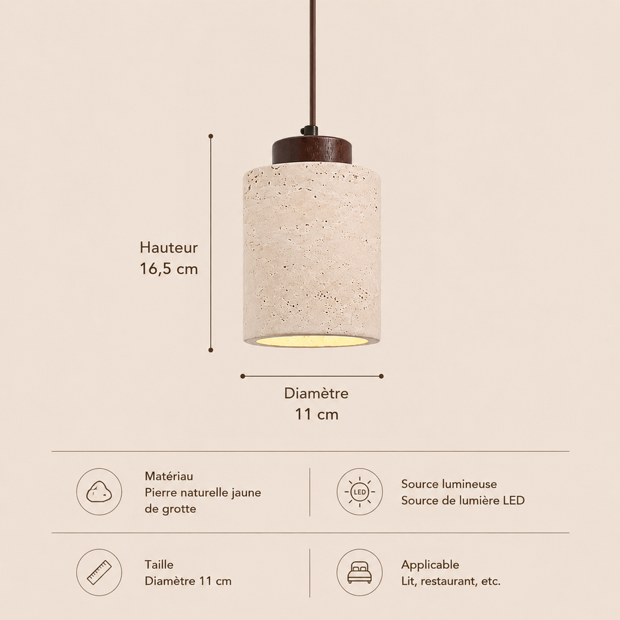 Suspension Cylindre Métal Noir Minimaliste Épuré Design - Chambre Salon Cuisine — Calypso