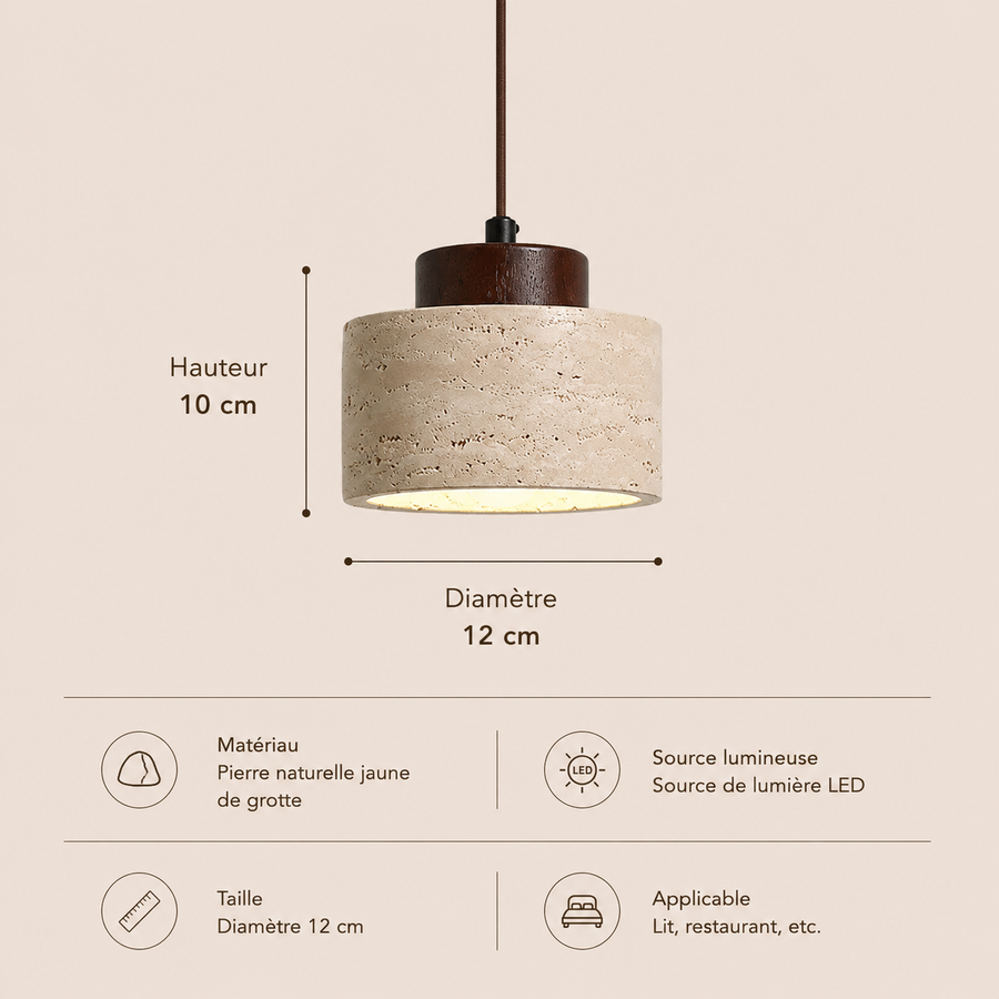 Suspension Cylindre Métal Noir Minimaliste Épuré Design - Chambre Salon Cuisine — Calypso