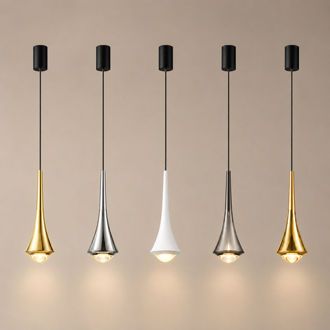 Suspension Trompette Métal Brossé Noir et Cuivre - Cuisine Salon Salle à Manger — Brio