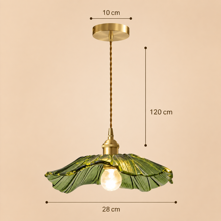 Suspension Feuille Métal Vert Art Déco - Salon Salle à Manger Chambre — Atinuke