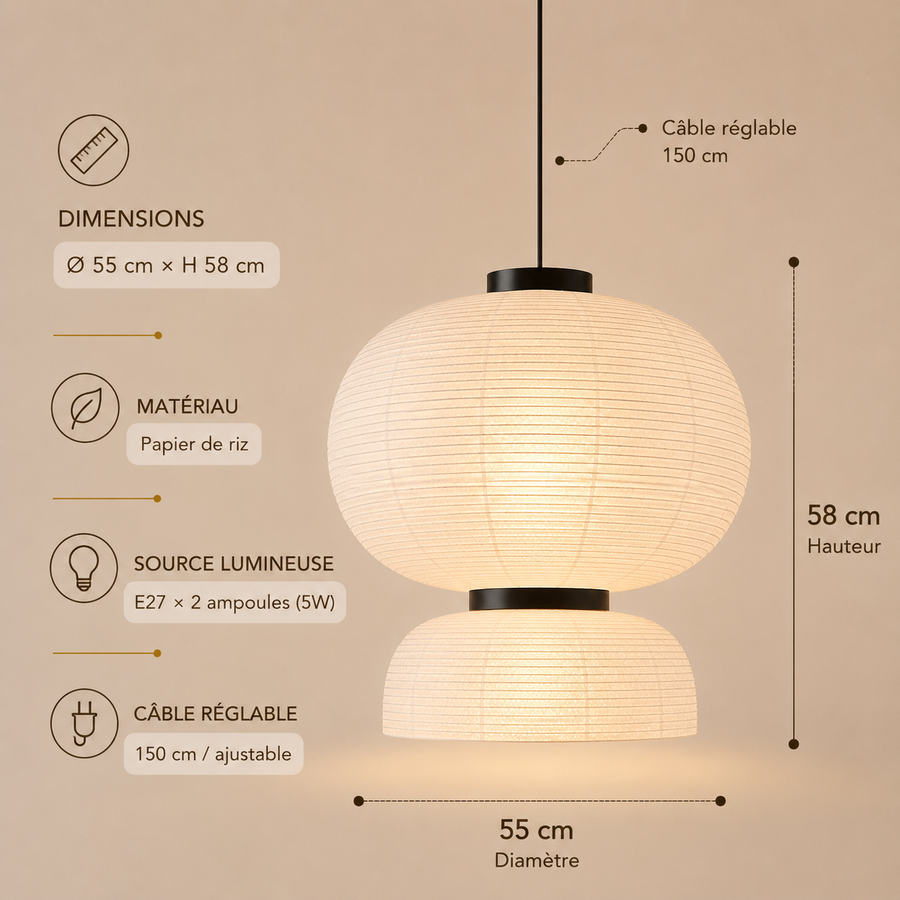Suspension Globe Papier Blanc Minimaliste Nordique Design Boule - Chambre Salon Cuisine — Ravenna